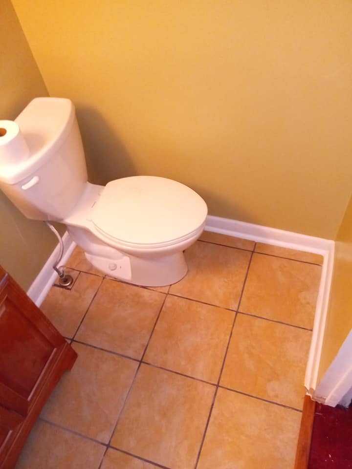 Bathroom drywall after repair