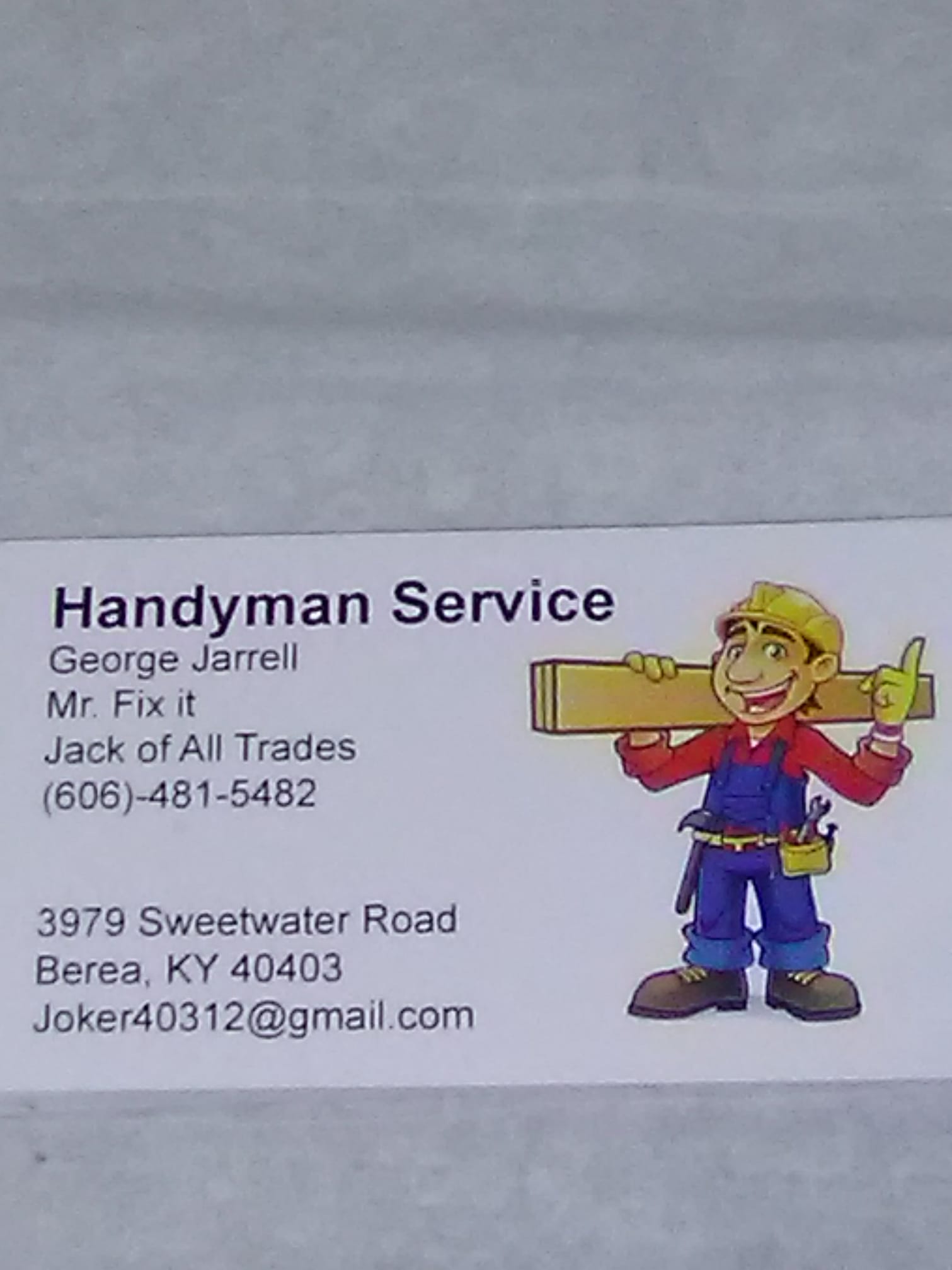 George Jarrell business card