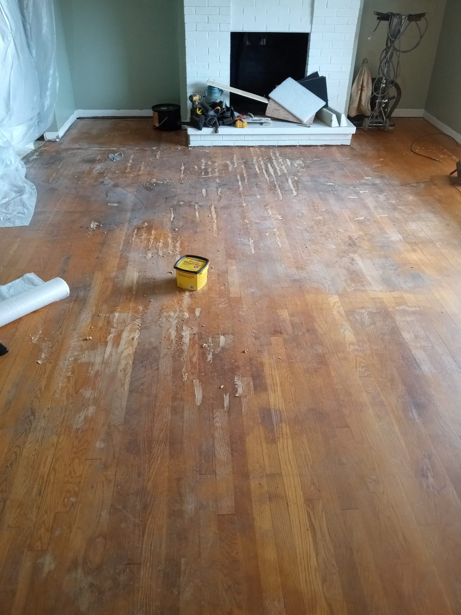 Before flooring refurbishing